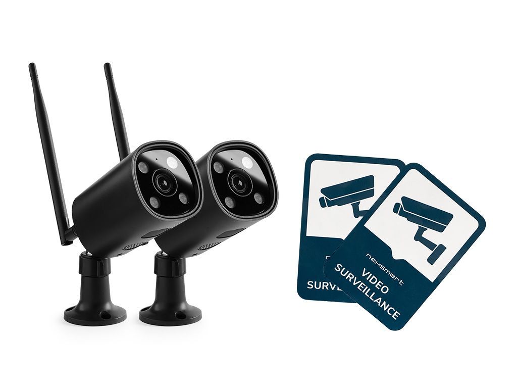 Nexsmart™ vision5 plus 2k hd overvågningskamera - 2 pak+klistermærke