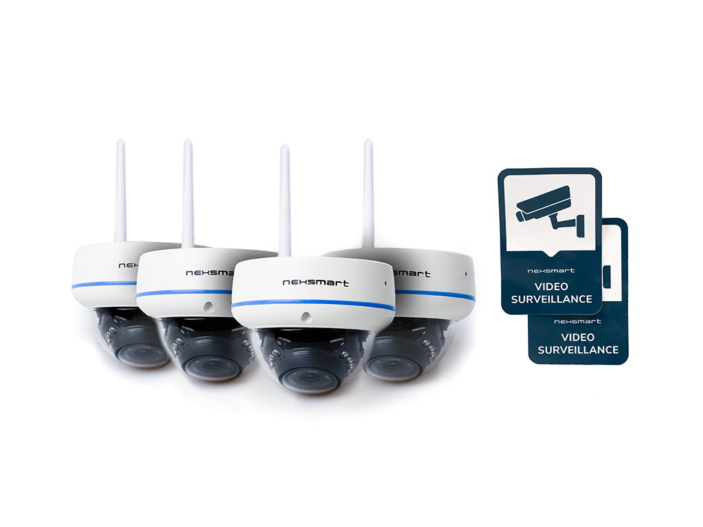 Videoovervågning med 4 x overvågningskamera | pakkeløsning
